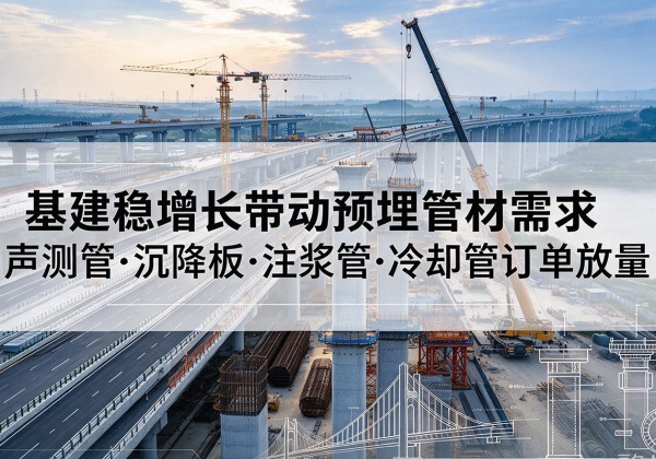 太原基建稳增长带动预埋监测管材需求，声测管、沉降板、注浆管订单持续放量